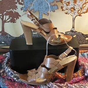 🟤 Nickels Cognac High-Heeled Sandals – Size 10M